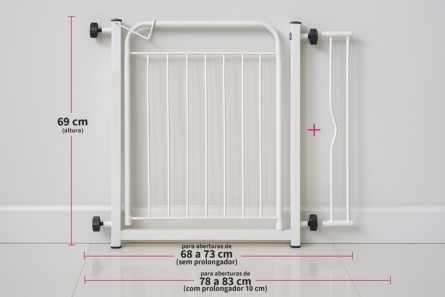 Portãozinho Grade de Proteção Pet | 69/84 cm