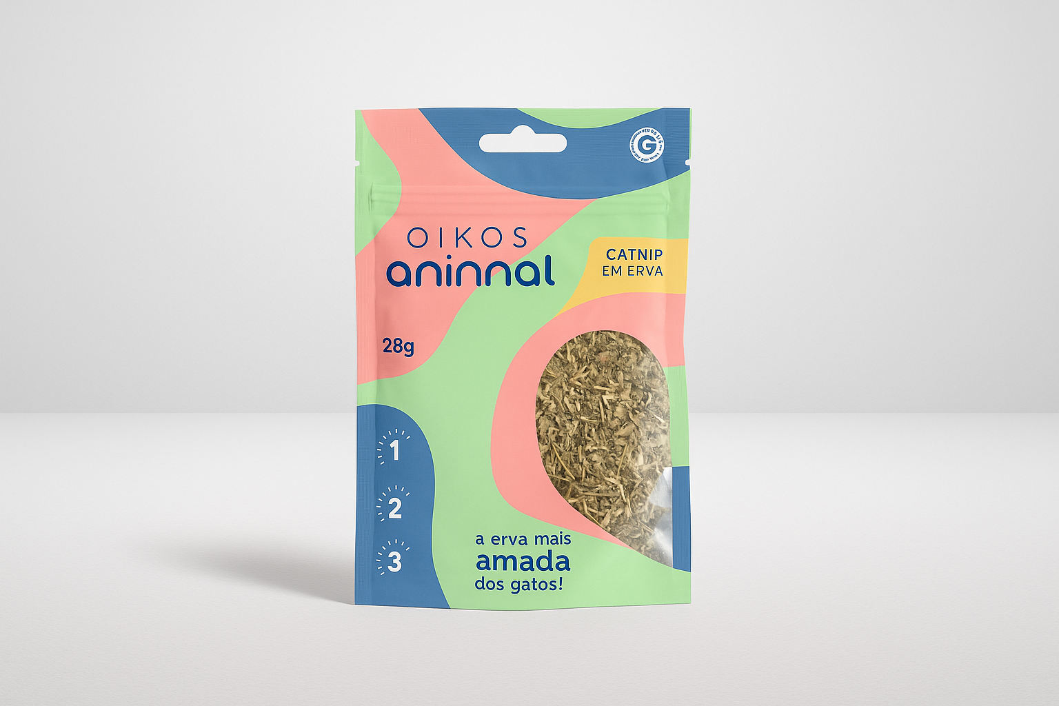 Sachê de catnip OIKOS animal com sombra