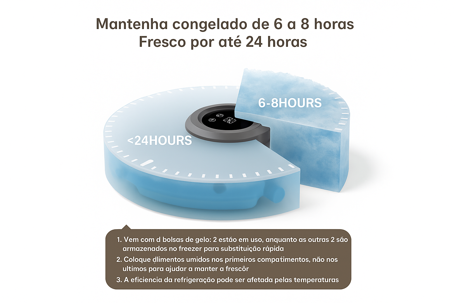 Sistema de refrigeração com fundo branco e sombra